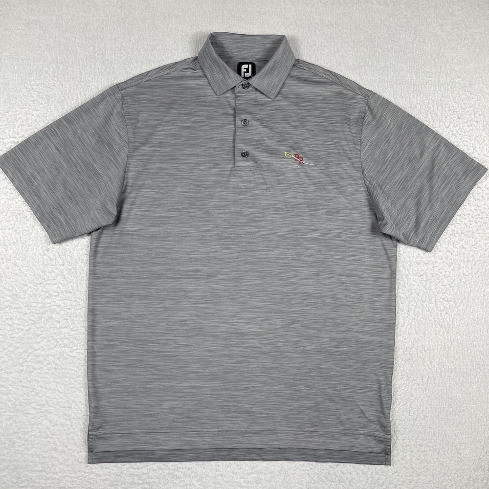 Footjoy Polo Shirt Mens Large Gray FJ Bull Run Golf Casual Travel Vacation Work